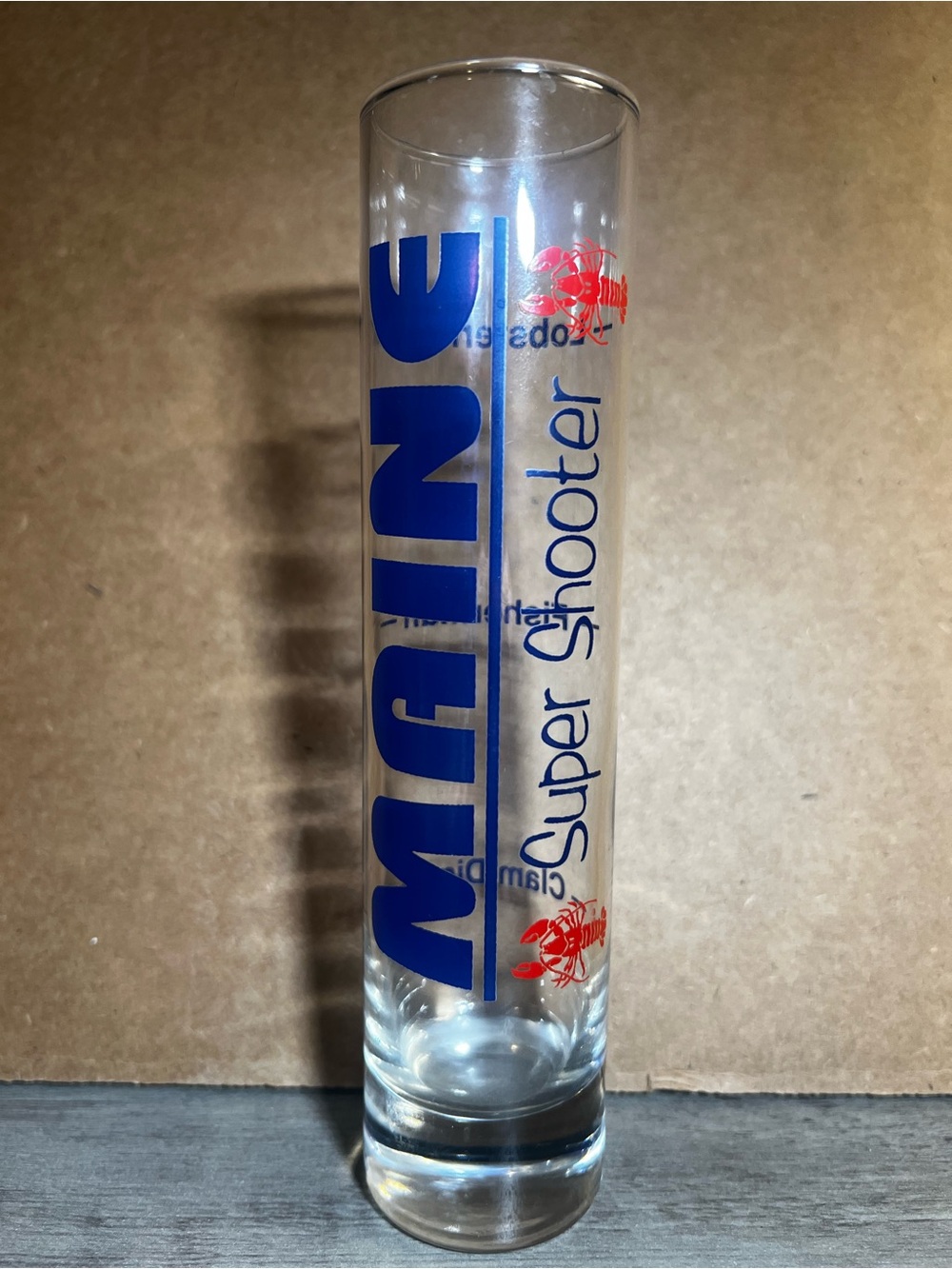 Vintage 90’s Maine Super Shooter Shot Glass